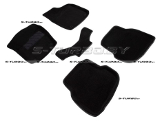 Коврики 3D модельные ворсовые в салон, черные