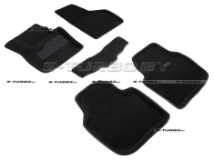 Коврики 3D модельные ворсовые в салон, черные
