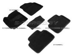 Коврики 3D модельные ворсовые в салон, черные