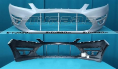 Бампер передний (грунтованный) без отв. под омыватели, без отв. под парктроники, версия с drl