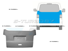 Дверь задняя (хлопушка) наружная часть, до стекла, заводской штамп