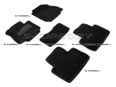 Коврики 3D модельные ворсовые в салон, черные (мкпп)