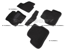 Коврики 3D модельные ворсовые в салон, черные