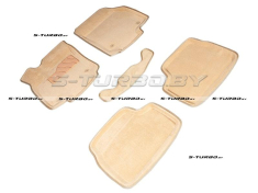 Коврики 3D модельные ворсовые в салон, бежевые