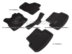 Коврики 3D модельные ворсовые в салон, черные