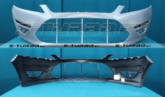 Бампер передний (грунтованный) без отв. под омыватели, без отв. под парктроники, версия без drl