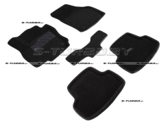 Коврики 3D модельные ворсовые в салон, черные