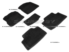 Коврики 3D модельные ворсовые в салон, черные