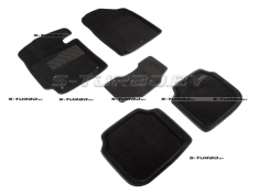 Коврики 3D модельные ворсовые в салон, черные