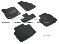 Коврики 3D модельные ворсовые в салон, черные