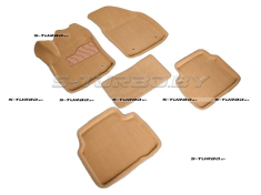 Коврики 3D модельные ворсовые в салон, бежевые