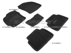 Коврики 3D модельные ворсовые в салон, черные