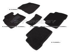 Коврики 3D модельные ворсовые в салон, черные
