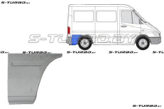 Крыло заднее (правое) задняя часть (за колесом) короткая база, заводской штамп