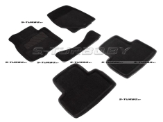 Коврики 3D модельные ворсовые в салон, черные