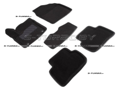 Коврики 3D модельные ворсовые в салон, черные (4wd)