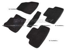 Коврики 3D модельные ворсовые в салон, черные