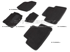 Коврики 3D модельные ворсовые в салон, черные