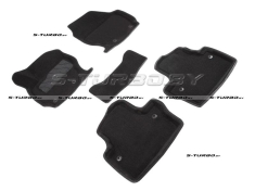Коврики 3D модельные ворсовые в салон, черные