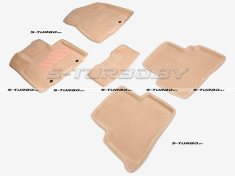 Коврики 3D модельные ворсовые в салон, бежевые