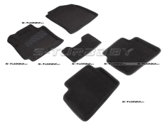 Коврики 3D модельные ворсовые в салон, черные