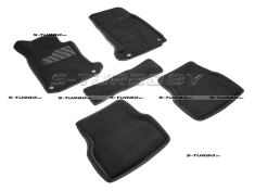 Коврики 3D модельные ворсовые в салон, черные