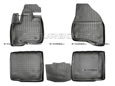 Коврики модельные полиуретановые в салон (высокий борт), 5 мест
