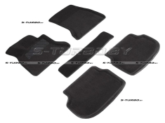 Коврики 3D модельные ворсовые в салон, черные