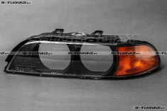 Стекло передней фары (левое) с желтым поворотом, без внутренних стекол