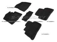 Коврики 3D модельные ворсовые в салон, черные
