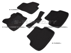 Коврики 3D модельные ворсовые в салон, черные