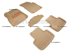 Коврики 3D модельные ворсовые в салон, бежевые