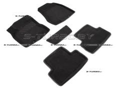 Коврики 3D модельные ворсовые в салон, черные