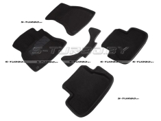 Коврики 3D модельные ворсовые в салон, черные