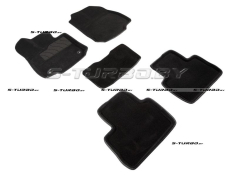 Коврики 3D модельные ворсовые в салон, черные (акпп)