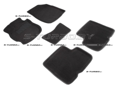 Коврики 3D модельные ворсовые в салон, черные