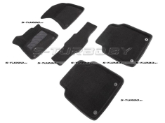 Коврики 3D модельные ворсовые в салон, черные (long)