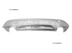 Спойлер заднего бампера (серебряный) с отв. на две выхлопные трубы