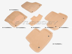 Коврики 3D модельные ворсовые в салон, бежевые