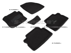 Коврики 3D модельные ворсовые в салон, черные