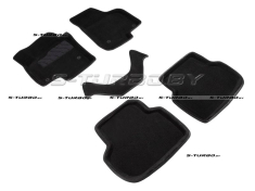 Коврики 3D модельные ворсовые в салон, черные