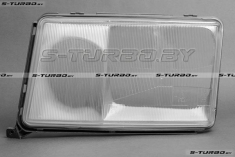 Стекло передней фары (левое) 1989-1993, с рамкой, модель с хром отражателем