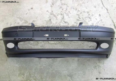 Бампер передний (черный) с отв. под противотуманки, со спойлером