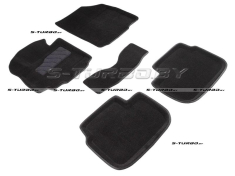 Коврики 3D модельные ворсовые в салон, черные