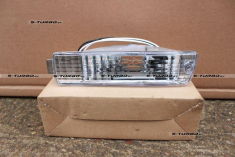 Указатель поворота в широкий бампер (левый) кристалл (тюнинг), белый