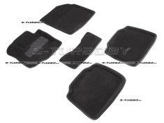 Коврики 3D модельные ворсовые в салон, черные