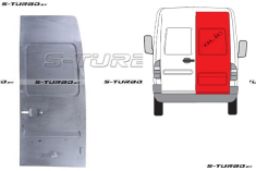 Дверь задняя (правая) распашная, наружная часть, до крыши (без выреза под стекло) высокая база, заводской штамп