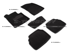 Коврики 3D модельные ворсовые в салон, черные