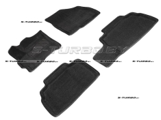 Коврики 3D модельные ворсовые в салон, черные
