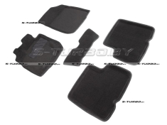 Коврики 3D модельные ворсовые в салон, черные (акпп)